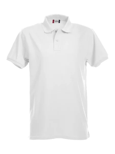 Clique Stretch Premium Polo z elastycznej bawełny – white biała