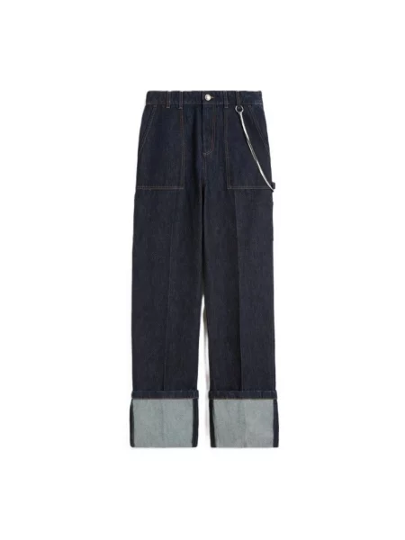 Szerokie jeansy Max Mara niebieskie