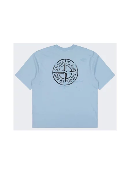 Koszulka Stone Island z nadrukiem niebieska