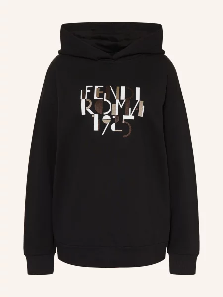 Fendi Bluza Z Kapturem Oversize schwarz czarna