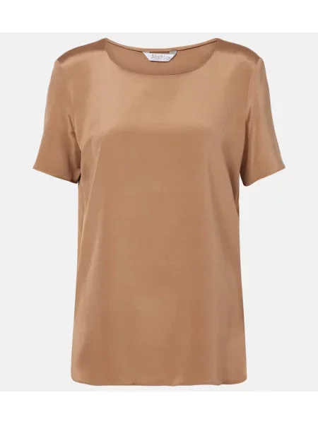 Tricou Max Mara de mătase bej