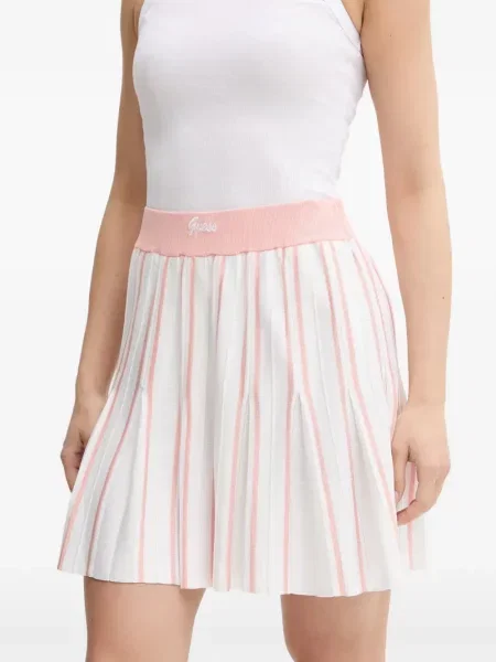 Fusta mini Guess cu dungi alb