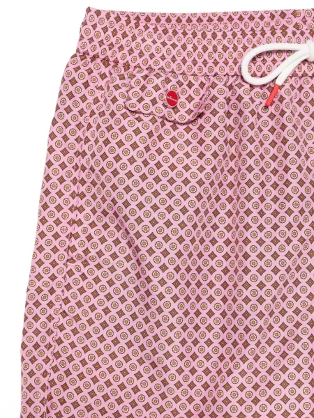 Slip de baie Kiton cu imagine cu imprimeu geometric roz