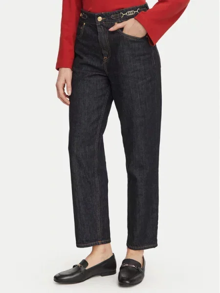 Tommy Hilfiger Jeans hlače Jackie Mornarsko Tapered Fit modra