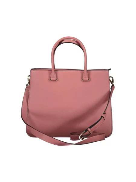 Lniana torebka Valentino Bags różowa