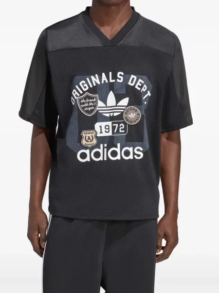 Pantaloni scurți Adidas din jerseu cu dungi negru