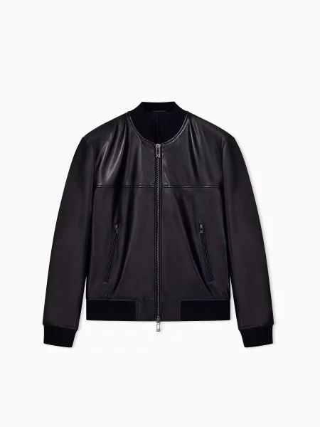 Шкіряна Шкіряна куртка Armani Exchange чорний