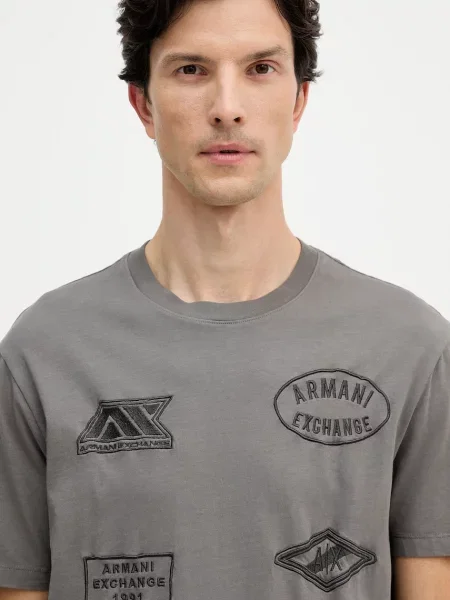 Футболка Armani Exchange з аплікацією сірий