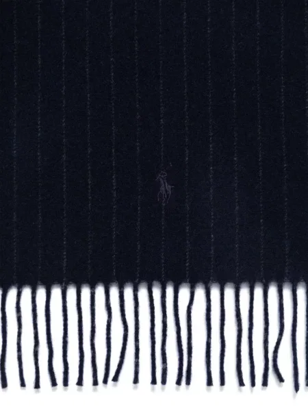 Fular Polo Ralph Lauren în carouri din lână merinos albastru