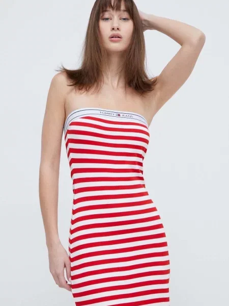 Sukienka mini ze wzorem w Tommy Jeans biała