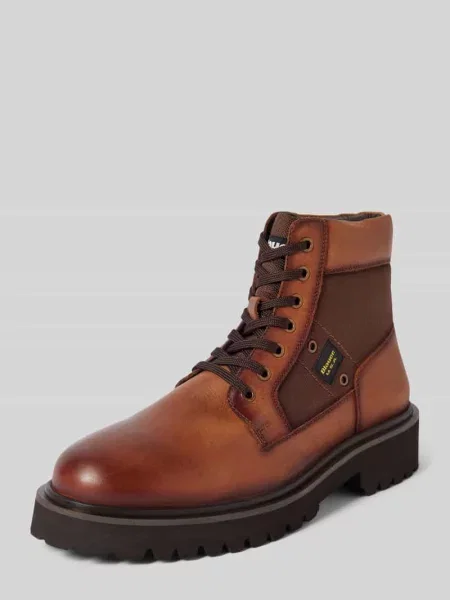 Kozaki sznurowane z detalami z logo model ‘BUXTON’ Blauer