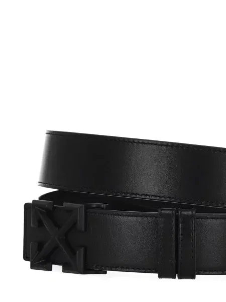 Curea Off-white din piele alb