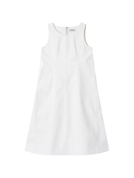 Rochie din denim Tomboy fără mâneci de costum mini alb