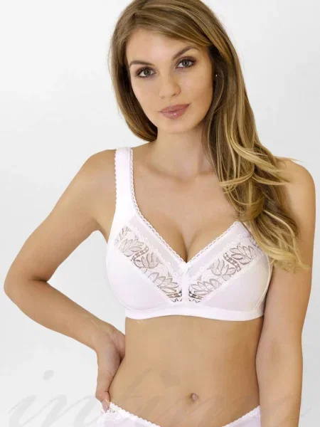 Кружевной бюстгальтер на широких бретелях білий