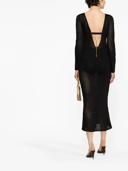 Megzta kostiumas midi suknelė Tom Ford iki kelių juoda