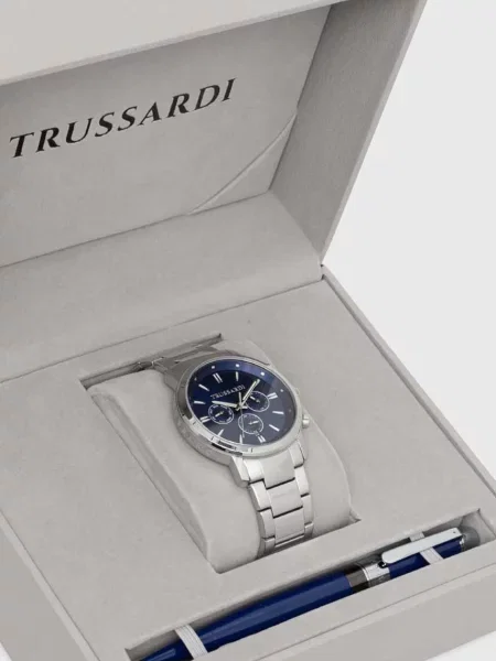 Trussardi zegarek i długopis szary