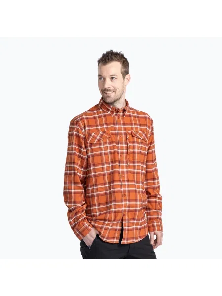 Cămașă pentru bărbați Pinewood Abisko Hiking Flanell burned orange portocaliu