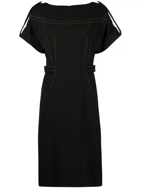 Rochie Alberta Ferretti de lână cu decolteu barcă negru