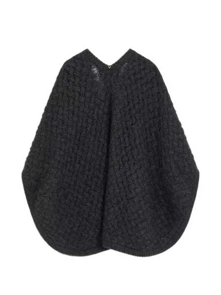 Poncho Valentino Garavani de lână gri