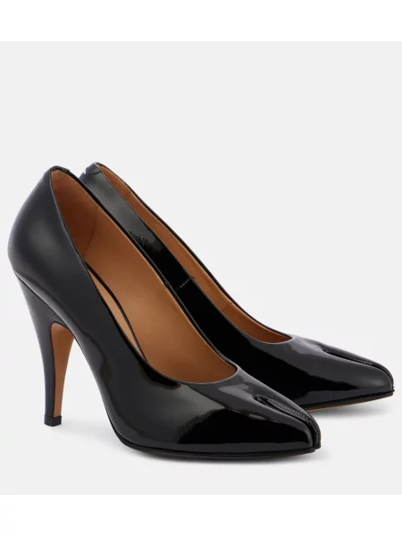 Pantofi cu toc Maison Margiela din piele de lac negru