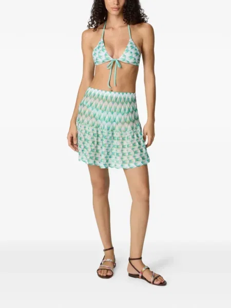Fusta plisata Missoni cu imprimeu geometric plisată alb