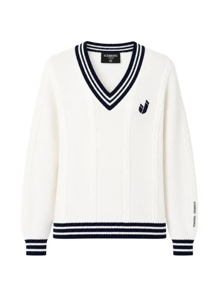 Pulover Iceberg cu dungi alb