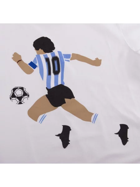 Koszulka dla dorosłych Maradona x COPA Argentyna Graficzna biała