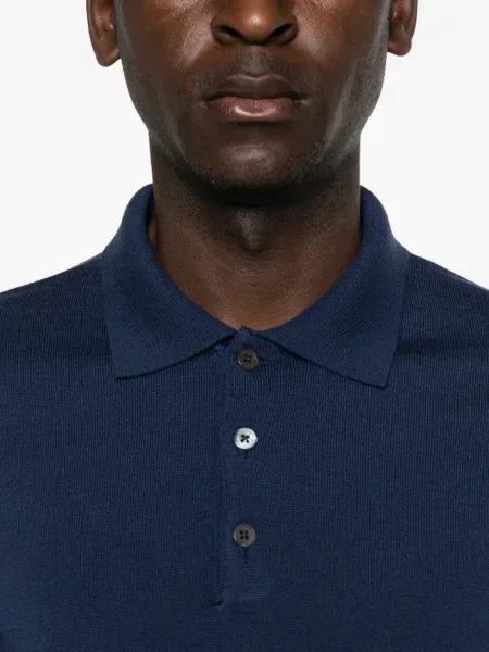 Lung tricou polo Corneliani albastru