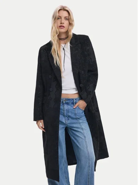 Desigual palton PATCH BLACK negru