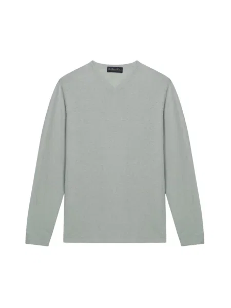 Lniany sweter Brooks Brothers zielony
