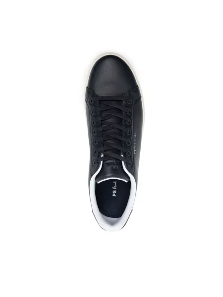 Sneakersy Paul Smith sznurowane skórzane z nadrukiem niebieskie