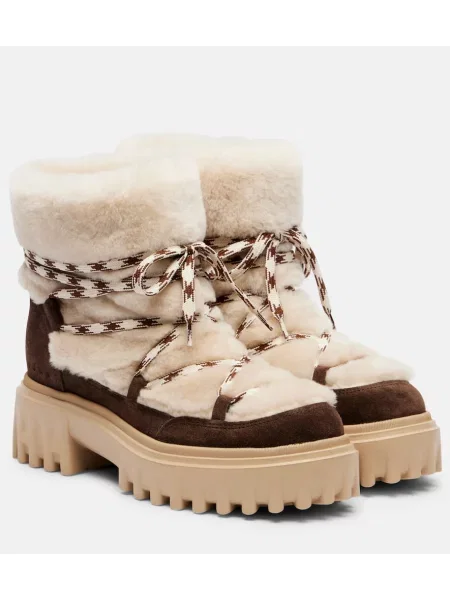 Gležnjarji Hogan z vezalkami iz semiša bela