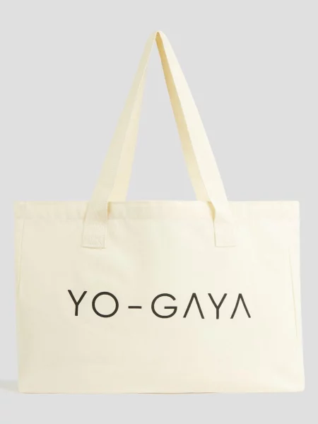 YO-GAYA Μεγάλη τσάντα Canvas Bag' μπεζ