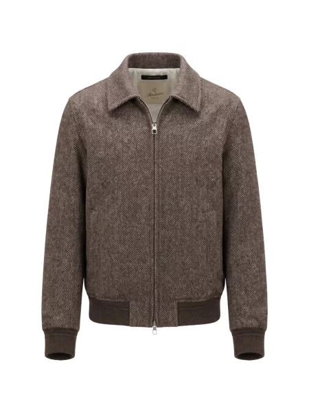 Geacă Montecore cu model herringbone maro