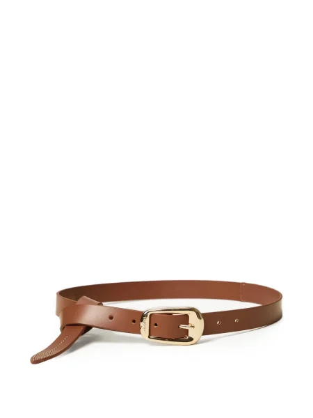 Curea Twinset din piele cu tepi maro
