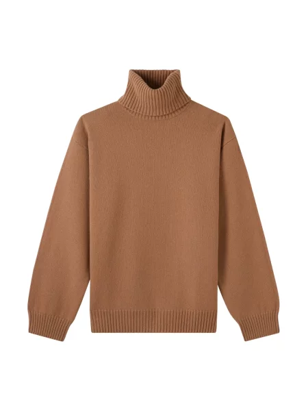Sweter z golfem A.p.c. do golfa brązowy