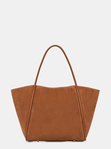 Answear.LAB geantă shopper pentru femei din piele întoarsă maro