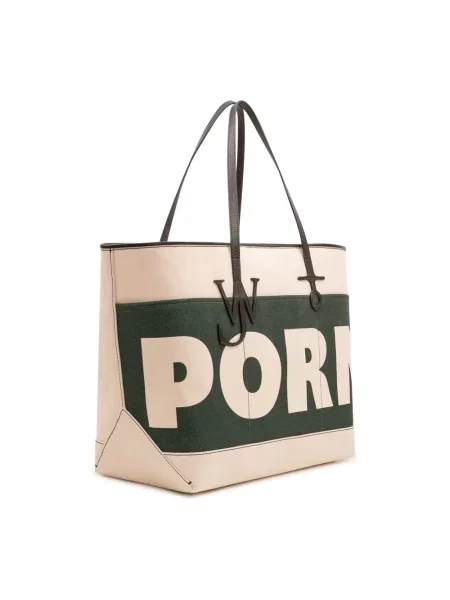Shopperka Jw Anderson skórzana beżowa