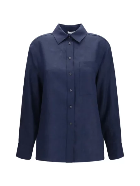 Koszula Lardini z kieszeniami zapinanymi na guziki niebieska