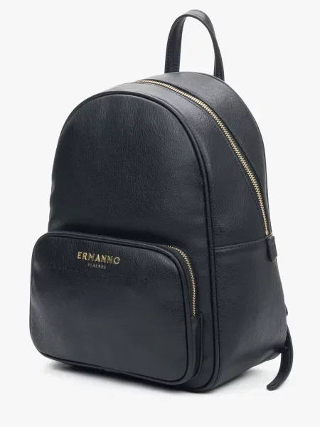 Кожаный повседневный рюкзак Ermanno Firenze черный