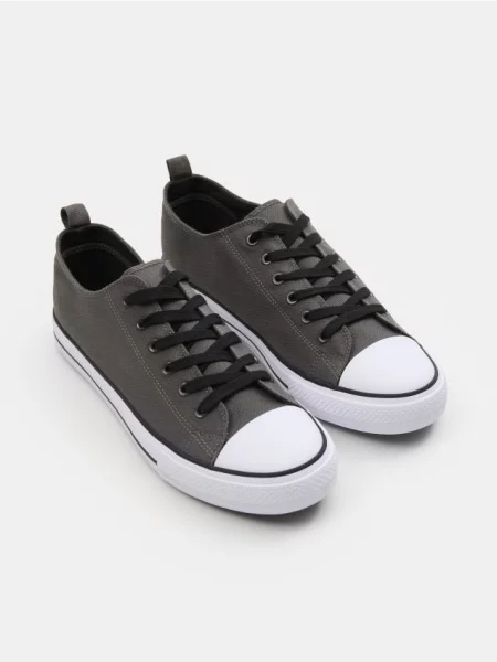 Sinsay Šněrovací tenisky s gumovou špičkou khaki