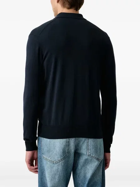 Lung tricou polo Sisley albastru