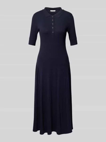 Sukienka polo z listwą na zatrzaski Christian Berg Woman granatowa