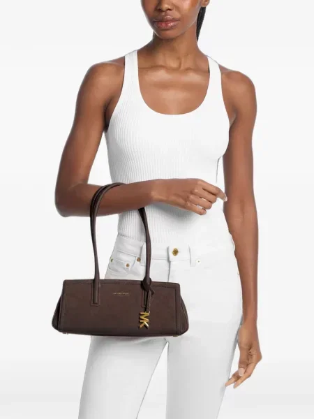 Szarvasbőr shopper táska Michael Kors autogrammal barna