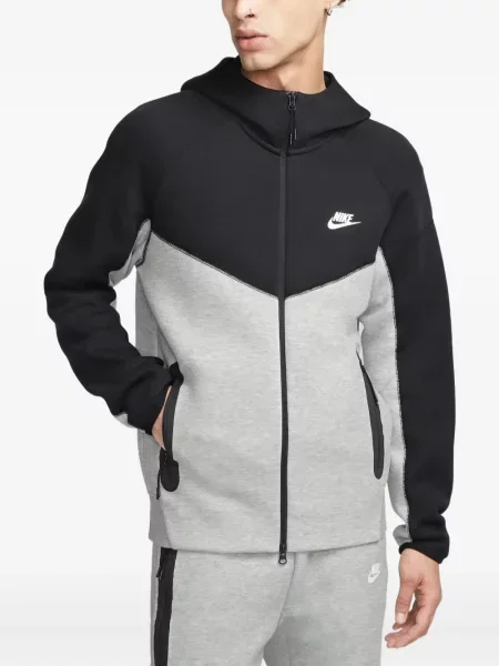 Hanorac cu glugă Nike din jerseu gri