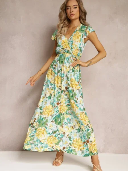 Rochie Verde-Bej Fionowen bej