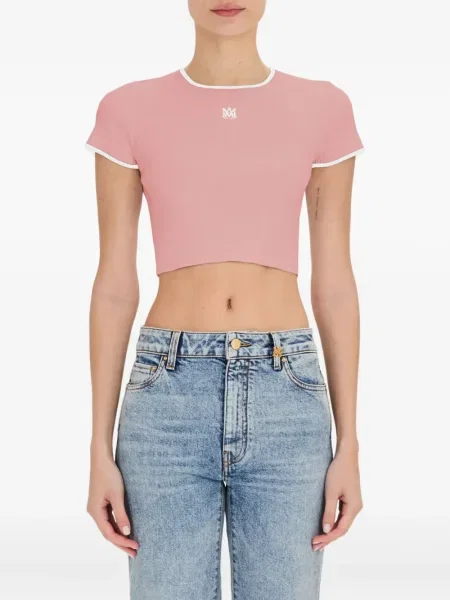 Scurt top Amiri tricotate roz