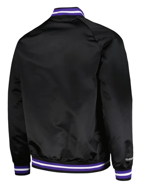 Geacă bomber Mitchell & Ness din satin negru