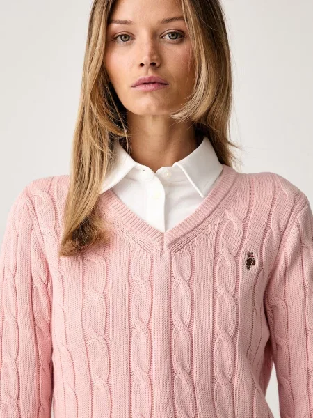 U.S. Polo Assn. светр V-NECK CABLE