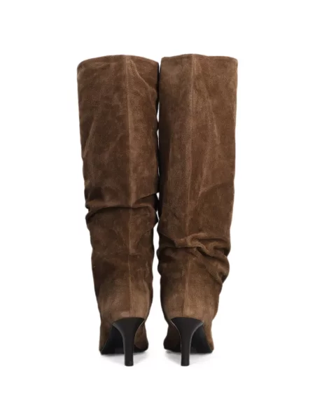 Cizme The Seller din piele de căprioară maro